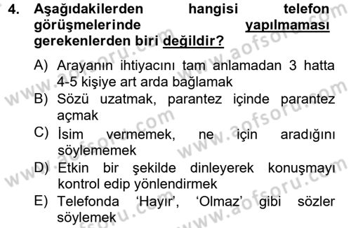 Müşteri İlişkileri Yönetimi Dersi 2013 - 2014 Yılı Tek Ders Sınav Soruları 4. Soru