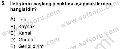 Müşteri İlişkileri Yönetimi Dersi 2013 - 2014 Yılı Tek Ders Sınav Soruları 5. Soru