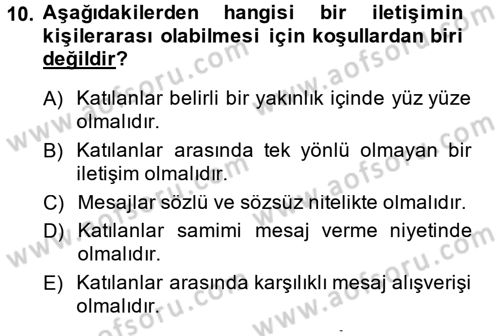 Müşteri İlişkileri Yönetimi Dersi 2014 - 2015 Yılı (Vize) Ara Sınav Soruları 10. Soru