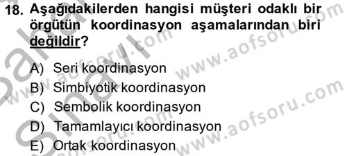 Müşteri İlişkileri Yönetimi Dersi 2014 - 2015 Yılı (Vize) Ara Sınav Soruları 18. Soru