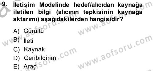 Müşteri İlişkileri Yönetimi Dersi 2014 - 2015 Yılı (Vize) Ara Sınav Soruları 9. Soru