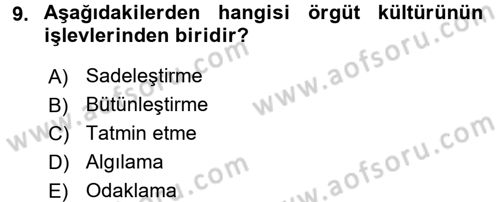 Müşteri İlişkileri Yönetimi Dersi 2015 - 2016 Yılı (Final) Dönem Sonu Sınavı 9. Soru