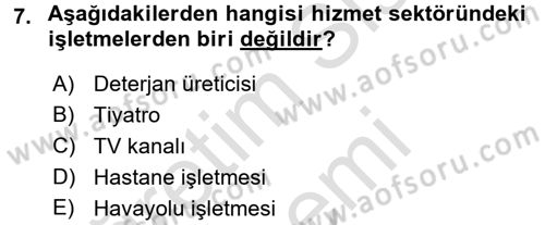 Müşteri İlişkileri Yönetimi Dersi 2016 - 2017 Yılı (Final) Dönem Sonu Sınav Soruları 7. Soru