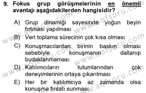 Müşteri İlişkileri Yönetimi Dersi 2017 - 2018 Yılı 3 Ders Sınav Soruları 9. Soru