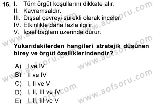 Müşteri İlişkileri Yönetimi Dersi 2017 - 2018 Yılı (Vize) Ara Sınavı 16. Soru