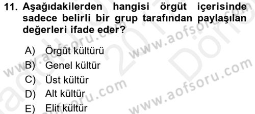 Müşteri İlişkileri Yönetimi Dersi 2017 - 2018 Yılı (Final) Dönem Sonu Sınav Soruları 11. Soru