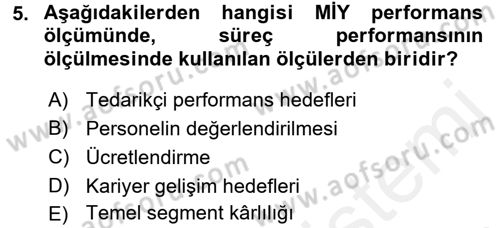 Müşteri İlişkileri Yönetimi Dersi 2017 - 2018 Yılı (Final) Dönem Sonu Sınav Soruları 5. Soru