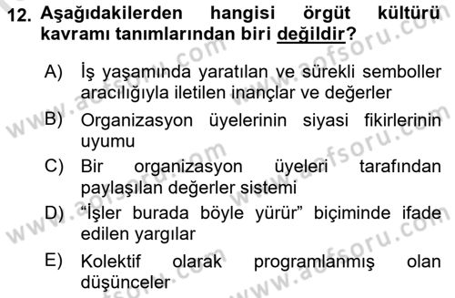 Müşteri İlişkileri Yönetimi Dersi 2018 - 2019 Yılı 3 Ders Sınavı 12. Soru