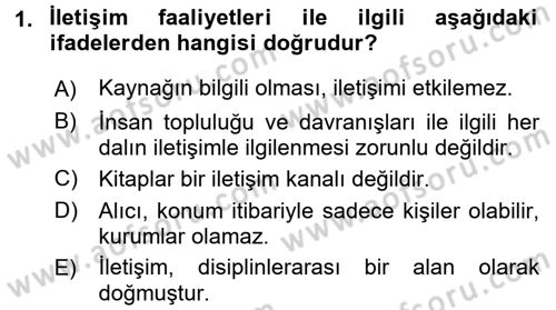 Müşteri İlişkileri Yönetimi Dersi 2018 - 2019 Yılı (Final) Dönem Sonu Sınav Soruları 1. Soru