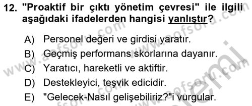 Müşteri İlişkileri Yönetimi Dersi 2018 - 2019 Yılı Yaz Okulu Sınav Soruları 12. Soru