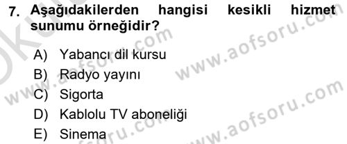 Müşteri İlişkileri Yönetimi Dersi 2020 - 2021 Yılı Yaz Okulu Sınav Soruları 7. Soru