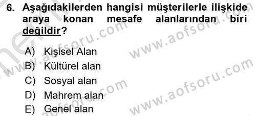 Müşteri İlişkileri Yönetimi Dersi 2021 - 2022 Yılı (Vize) Ara Sınav Soruları 6. Soru