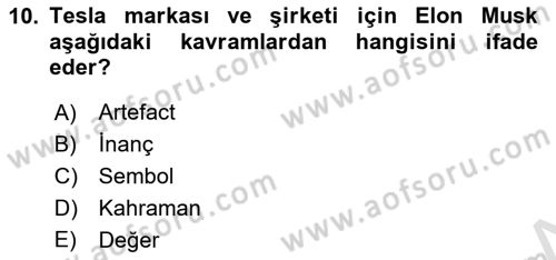 Müşteri İlişkileri Yönetimi Dersi 2021 - 2022 Yılı (Final) Dönem Sonu Sınav Soruları 10. Soru