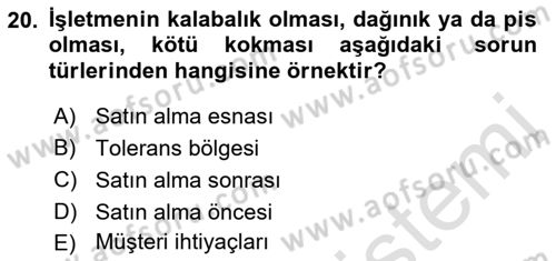Müşteri İlişkileri Yönetimi Dersi 2021 - 2022 Yılı (Final) Dönem Sonu Sınav Soruları 20. Soru