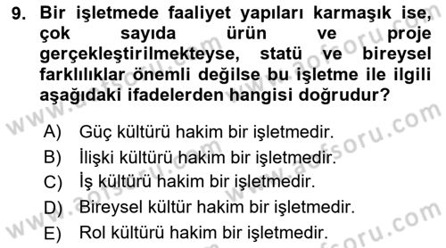 Müşteri İlişkileri Yönetimi Dersi 2021 - 2022 Yılı (Final) Dönem Sonu Sınav Soruları 9. Soru
