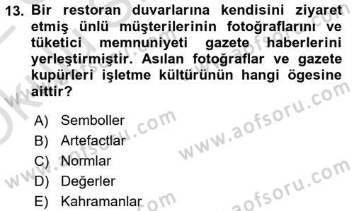 Müşteri İlişkileri Yönetimi Dersi 2021 - 2022 Yılı Yaz Okulu Sınav Soruları 13. Soru