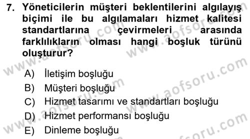 Müşteri İlişkileri Yönetimi Dersi 2021 - 2022 Yılı Yaz Okulu Sınav Soruları 7. Soru