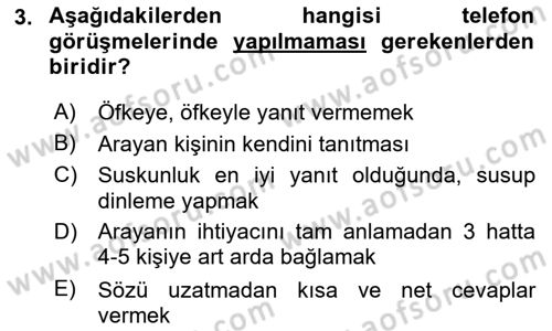 Müşteri İlişkileri Yönetimi Dersi 2022 - 2023 Yılı Yaz Okulu Sınav Soruları 3. Soru