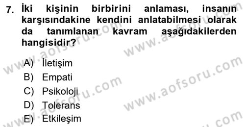 Müşteri İlişkileri Yönetimi Dersi 2022 - 2023 Yılı Yaz Okulu Sınav Soruları 7. Soru