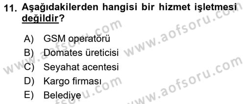 Müşteri İlişkileri Yönetimi Dersi 2023 - 2024 Yılı (Vize) Ara Sınavı 11. Soru