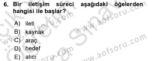 Müşteri İlişkileri Yönetimi Dersi 2023 - 2024 Yılı (Vize) Ara Sınavı 6. Soru