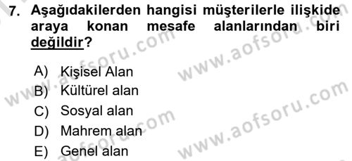 Müşteri İlişkileri Yönetimi Dersi 2023 - 2024 Yılı (Vize) Ara Sınavı 7. Soru