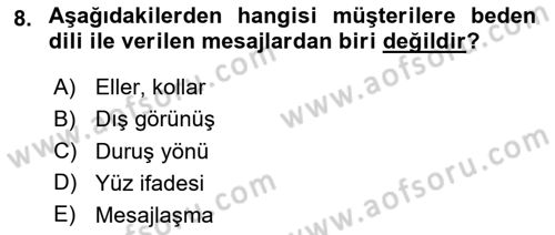 Müşteri İlişkileri Yönetimi Dersi 2023 - 2024 Yılı (Vize) Ara Sınavı 8. Soru