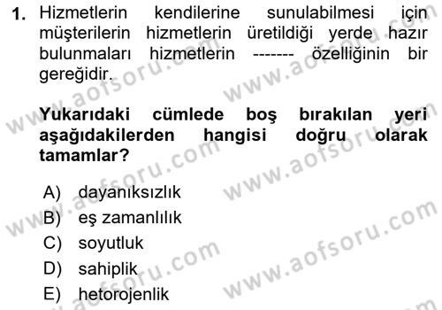 Müşteri İlişkileri Yönetimi Dersi 2023 - 2024 Yılı (Final) Dönem Sonu Sınav Soruları 1. Soru