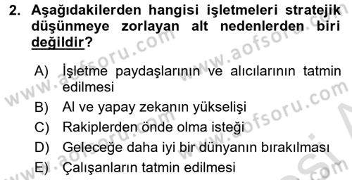 Müşteri İlişkileri Yönetimi Dersi 2023 - 2024 Yılı (Final) Dönem Sonu Sınav Soruları 2. Soru