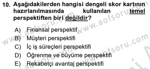 Müşteri İlişkileri Yönetimi Dersi 2023 - 2024 Yılı Yaz Okulu Sınav Soruları 10. Soru