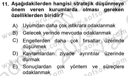 Müşteri İlişkileri Yönetimi Dersi 2023 - 2024 Yılı Yaz Okulu Sınav Soruları 11. Soru