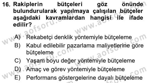 Müşteri İlişkileri Yönetimi Dersi 2023 - 2024 Yılı Yaz Okulu Sınav Soruları 16. Soru