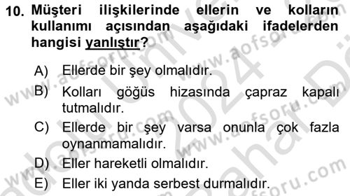 Müşteri İlişkileri Yönetimi Dersi 2024 - 2025 Yılı (Vize) Ara Sınav Soruları 10. Soru