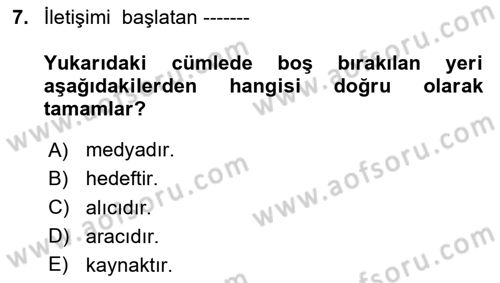Müşteri İlişkileri Yönetimi Dersi 2024 - 2025 Yılı (Vize) Ara Sınav Soruları 7. Soru