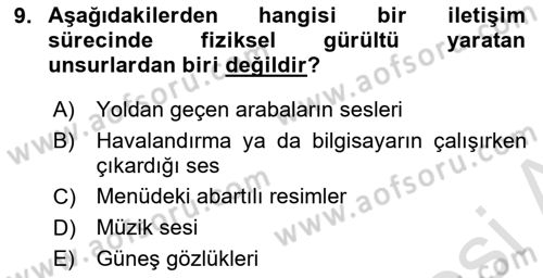 Müşteri İlişkileri Yönetimi Dersi 2024 - 2025 Yılı (Vize) Ara Sınav Soruları 9. Soru