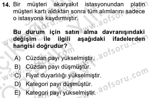 Müşteri İlişkileri Yönetimi Dersi 2024 - 2025 Yılı Yaz Okulu Sınav Soruları 14. Soru