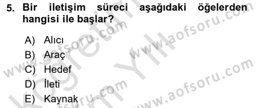 Müşteri İlişkileri Yönetimi Dersi 2024 - 2025 Yılı Yaz Okulu Sınav Soruları 5. Soru