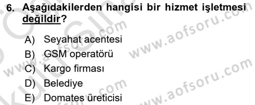 Müşteri İlişkileri Yönetimi Dersi 2024 - 2025 Yılı Yaz Okulu Sınav Soruları 6. Soru