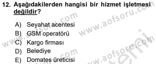 Müşteri İlişkileri Yönetimi Dersi 2025 - 2026 Yılı (Vize) Ara Sınav Soruları 12. Soru