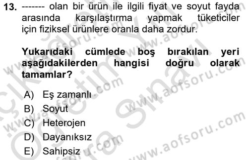 Müşteri İlişkileri Yönetimi Dersi 2025 - 2026 Yılı (Vize) Ara Sınav Soruları 13. Soru