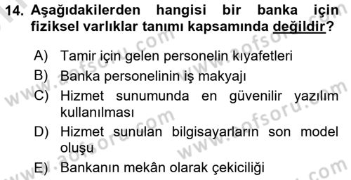 Müşteri İlişkileri Yönetimi Dersi 2025 - 2026 Yılı (Vize) Ara Sınav Soruları 14. Soru