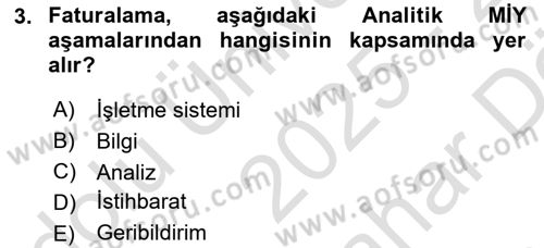 Müşteri İlişkileri Yönetimi Dersi 2025 - 2026 Yılı (Vize) Ara Sınav Soruları 3. Soru
