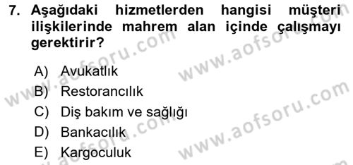 Müşteri İlişkileri Yönetimi Dersi 2025 - 2026 Yılı (Vize) Ara Sınav Soruları 7. Soru