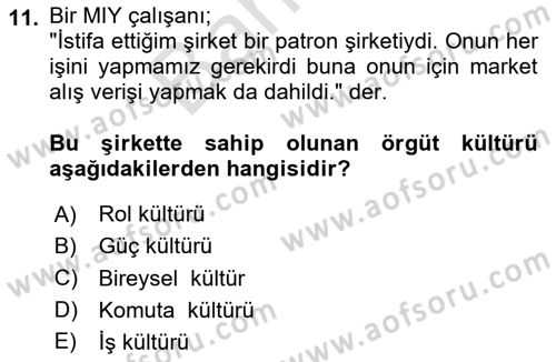 Müşteri İlişkileri Yönetimi Dersi 2025 - 2026 Yılı (Final) Dönem Sonu Sınav Soruları 11. Soru