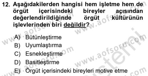 Müşteri İlişkileri Yönetimi Dersi 2025 - 2026 Yılı (Final) Dönem Sonu Sınav Soruları 12. Soru