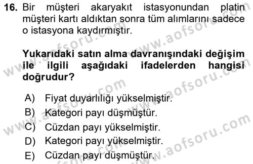 Müşteri İlişkileri Yönetimi Dersi 2025 - 2026 Yılı (Final) Dönem Sonu Sınav Soruları 16. Soru
