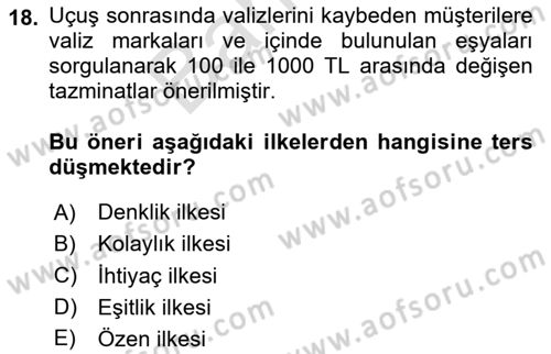 Müşteri İlişkileri Yönetimi Dersi 2025 - 2026 Yılı (Final) Dönem Sonu Sınav Soruları 18. Soru