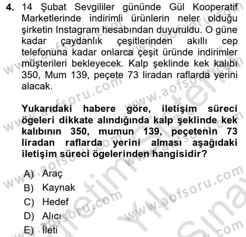 Müşteri İlişkileri Yönetimi Dersi 2025 - 2026 Yılı (Final) Dönem Sonu Sınav Soruları 4. Soru
