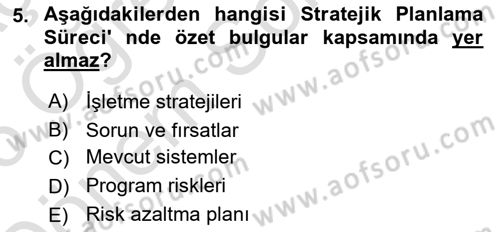 Müşteri İlişkileri Yönetimi Dersi 2025 - 2026 Yılı (Final) Dönem Sonu Sınav Soruları 5. Soru