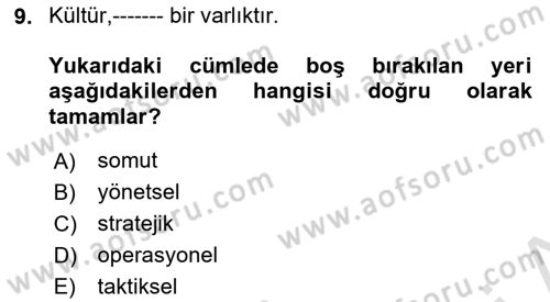 Müşteri İlişkileri Yönetimi Dersi 2025 - 2026 Yılı (Final) Dönem Sonu Sınav Soruları 9. Soru